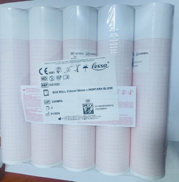 PAPEL PARA ELECTROCARDIOGRAMA MONTARA ELI 230 210 MMX 20 MM. LESSA COD. 1021022 - Imagen 2