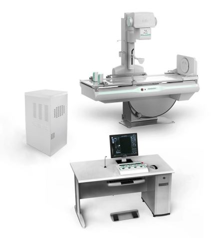 Equipo De Rayos X Digital Con Fluoroscopia y Detector Dinamico 65.5KW 25°